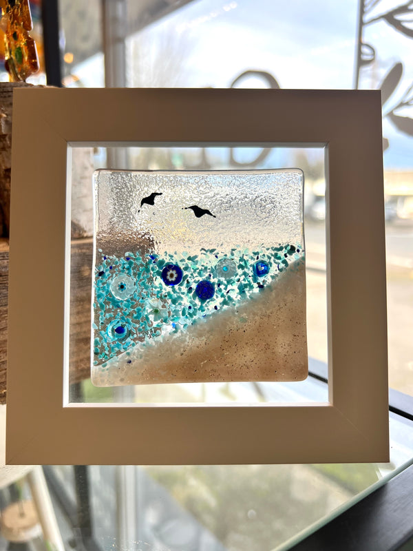 Framed Beach Glass Art