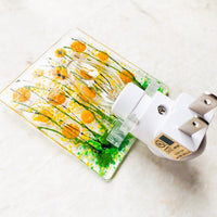 Marigold Flowers Night Light, Yellow Floral Glass Nightlight, Yellow Flowers Night Light, Fused Glass Nightlight