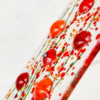 Skinny Poppies Glass Suncatcher, Floral Glass Ornament, Poppy Glass Art, Fused Glass Flowers, Gift for Mom
