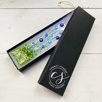 Skinny Cornflower Glass Suncatcher, Floral Glass Ornament, Field of Flowers Glass Art, Fused Glass Flowers, Gift for Mom