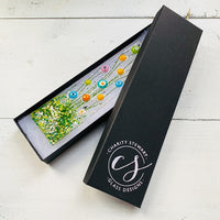 Skinny Citrus Flowers Glass Suncatcher, Floral Glass Ornament, Field of Flowers Glass Art, Fused Glass Flowers, Gift for Mom