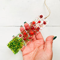 Skinny Poppies Glass Suncatcher, Floral Glass Ornament, Poppy Glass Art, Fused Glass Flowers, Gift for Mom