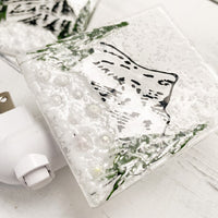Winter Mountain Fused Glass Night Light, Mountain Nightlight, White Christmas, Snowy Mountain