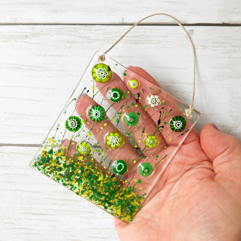Green Floral Suncatcher