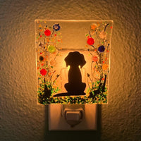 Dog Glass Night Light, Pet Nightlight, Dog Glass Art, Pet Memorial Gift