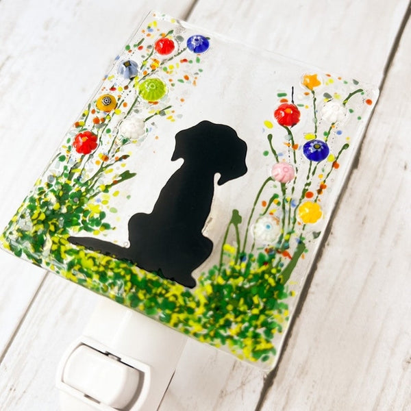 Dog Glass Night Light, Pet Nightlight, Dog Glass Art, Pet Memorial Gift