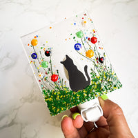 Cat Glass Night Light, Pet Nightlight, Cat Glass Art, Pet Memorial Gift