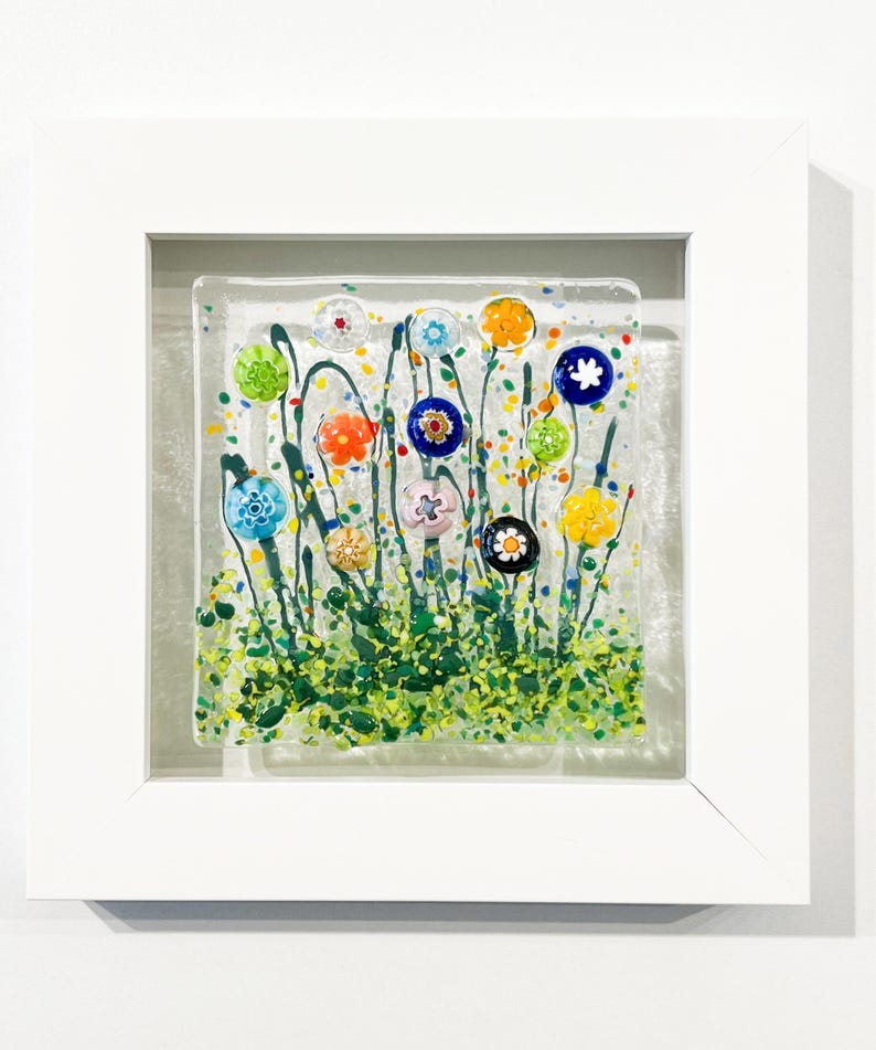 Wildflower Floating Flowers Glass Art